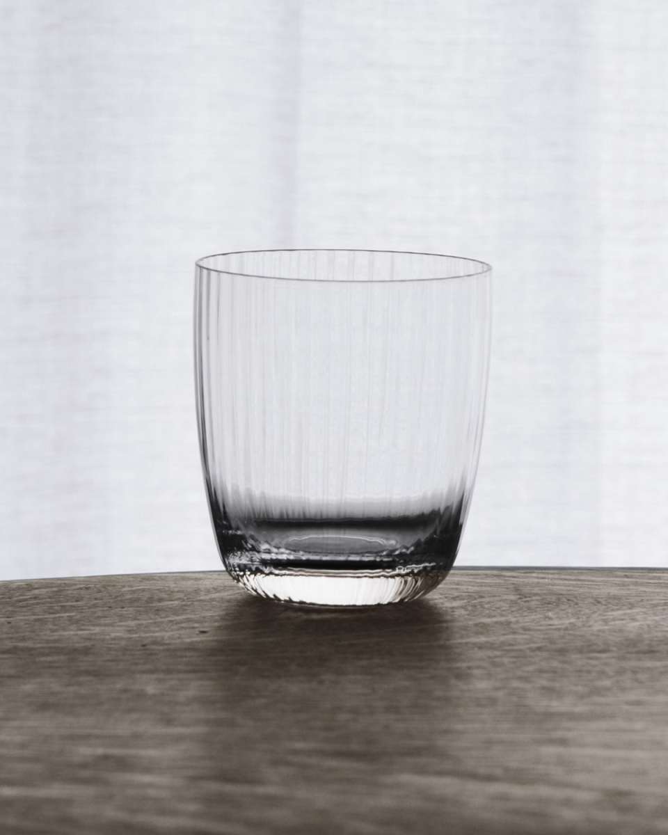 GLASS Venice Stemless Wine Glass/Double Old Fashioned Glasses, Set of 4 (Clear)