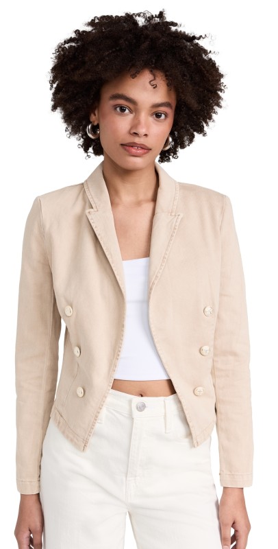 L'AGENCE Wayne Crop Double Breast Jacket Sand Dune