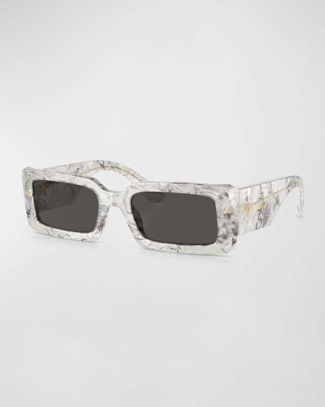 Logo Emblem Rectangle Acetate Sunglasses