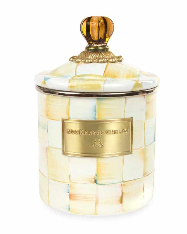 Small Parchment Check Canister