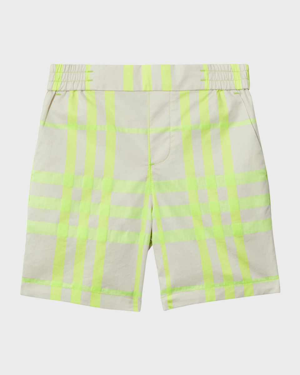 Boy's Roman Check Woven Shorts, Size 3-14