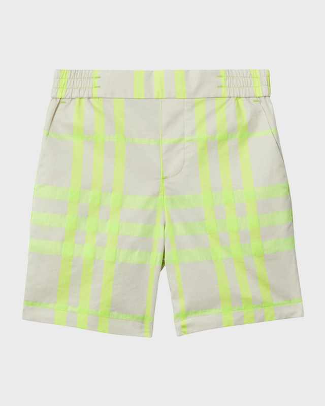 Boy's Roman Check Woven Shorts, Size 3-14