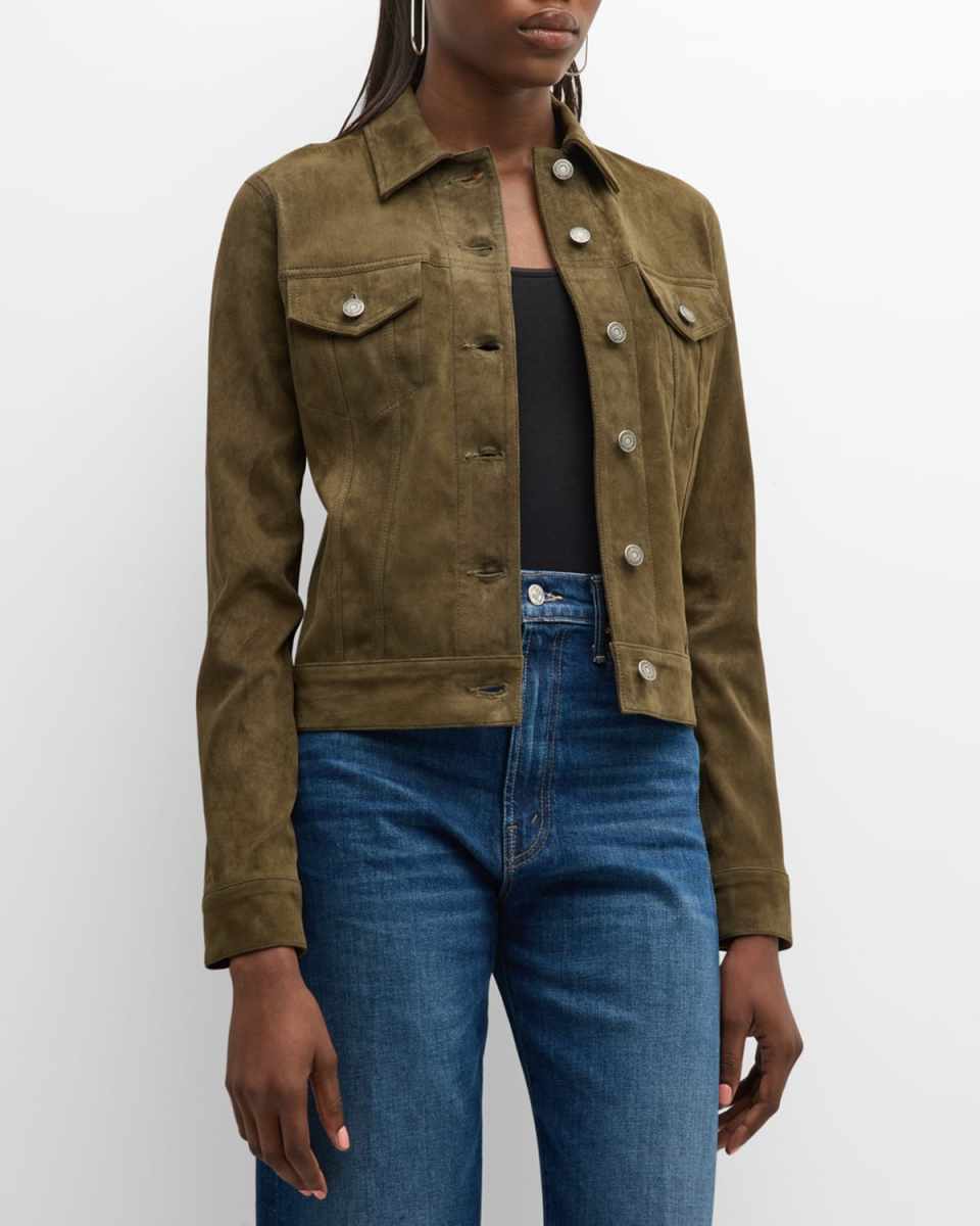 Donna Suede Trucker Jacket