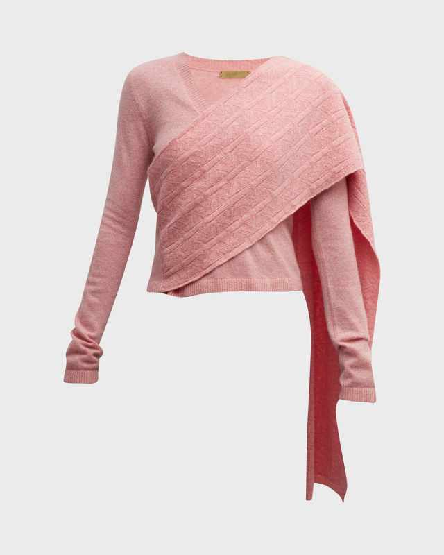 Colt Cashmere Sweater with Shoulder Scarf
