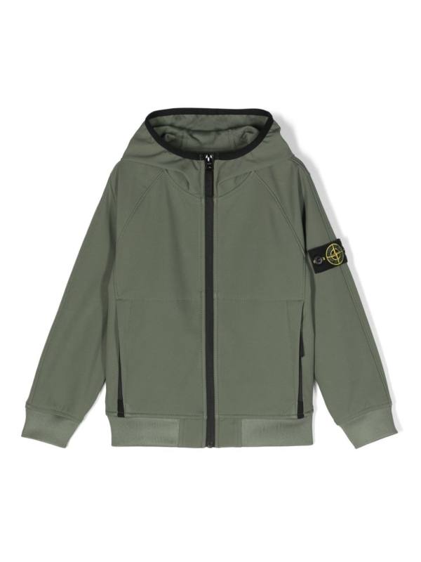 Compass-patch hooded jacket