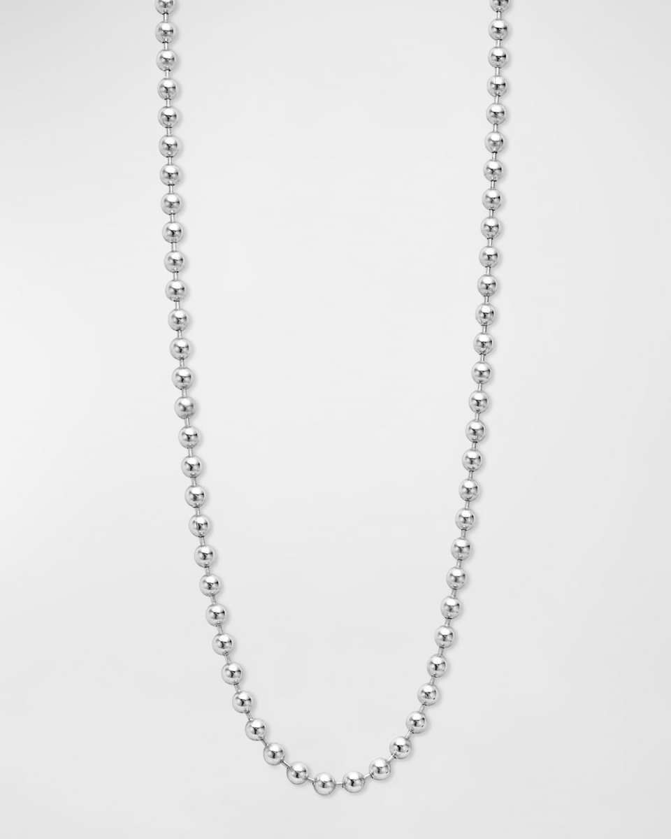 Two-Tone Beaded Toggle Necklace in 18K Gold and Sterling Silver