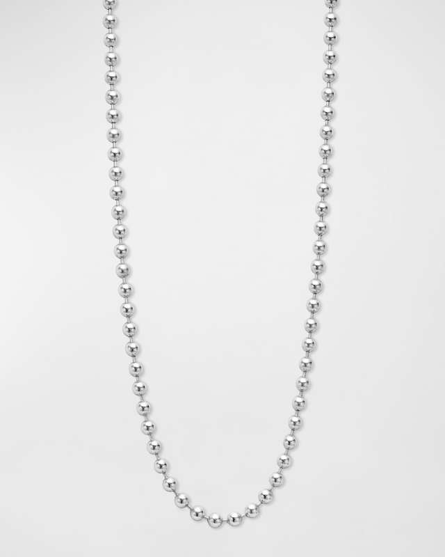 Two-Tone Beaded Toggle Necklace in 18K Gold and Sterling Silver