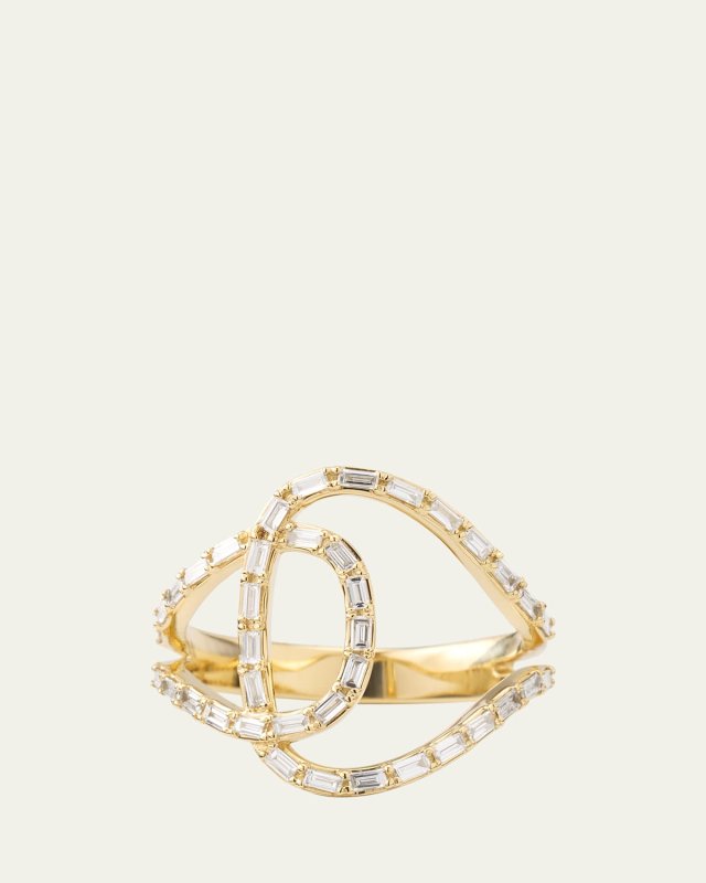 14K Gold Baguette Diamond Illuminating Ring