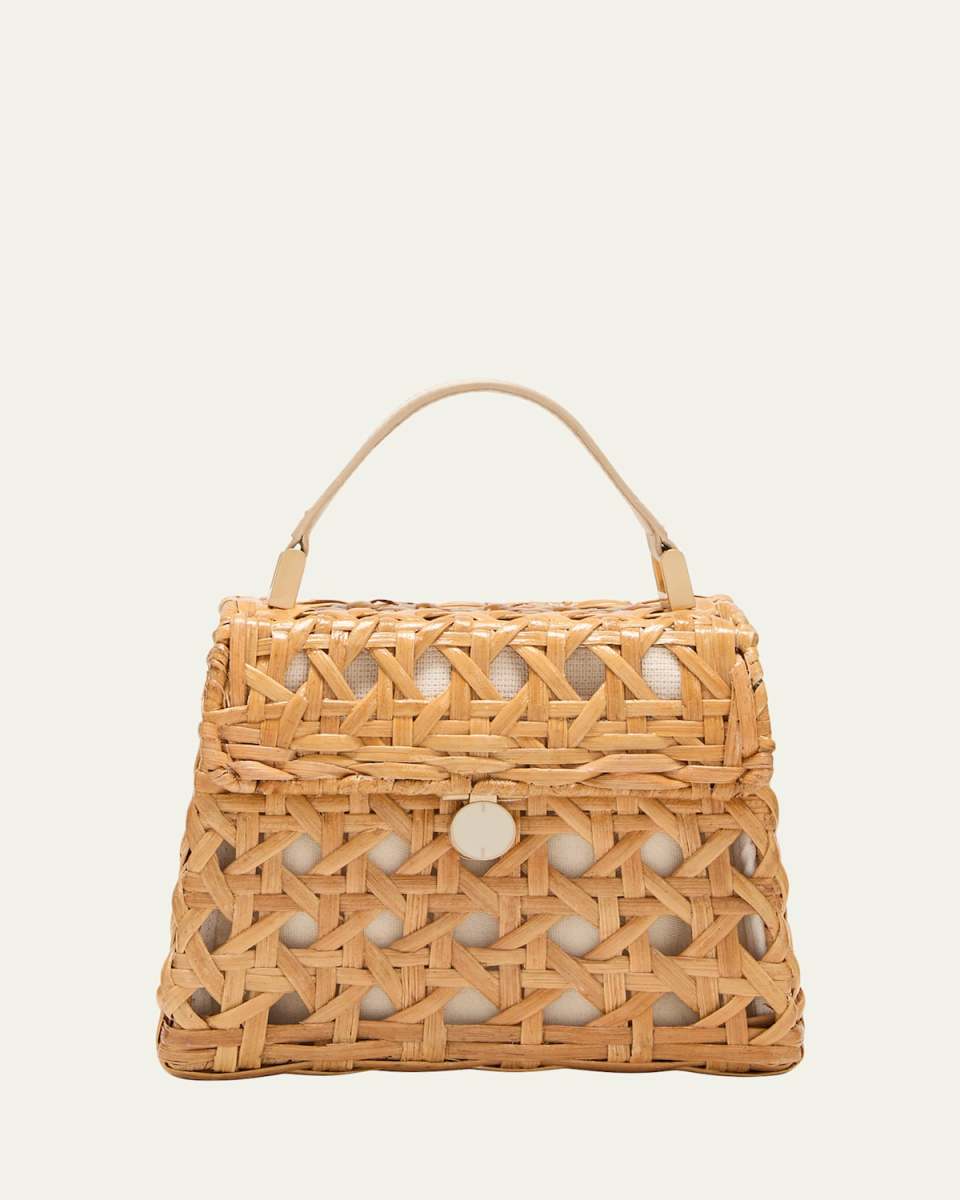 Sybil Cutout Rattan Crossbody Bag