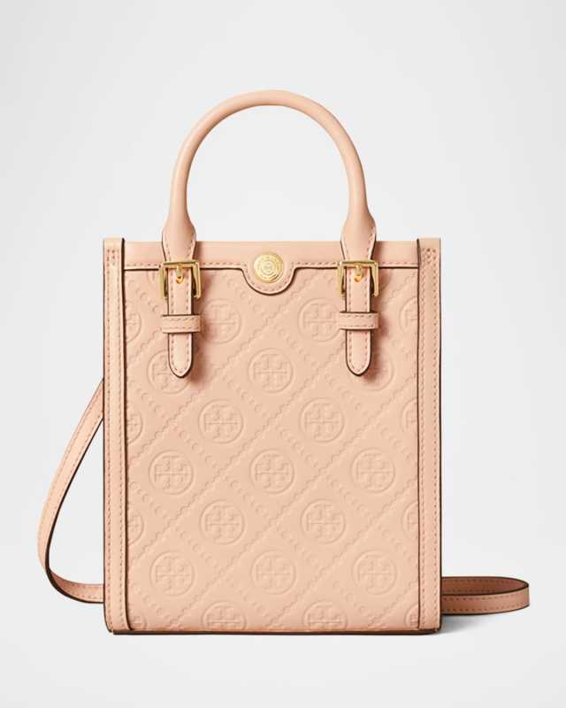 Mini T Monogram Leather North-South Tote Bag
