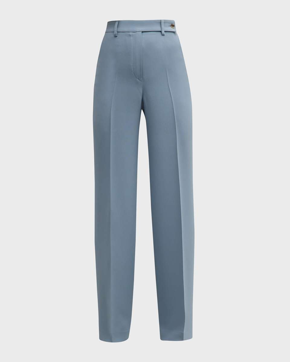 High-Rise Wide-Leg Crepe Pants