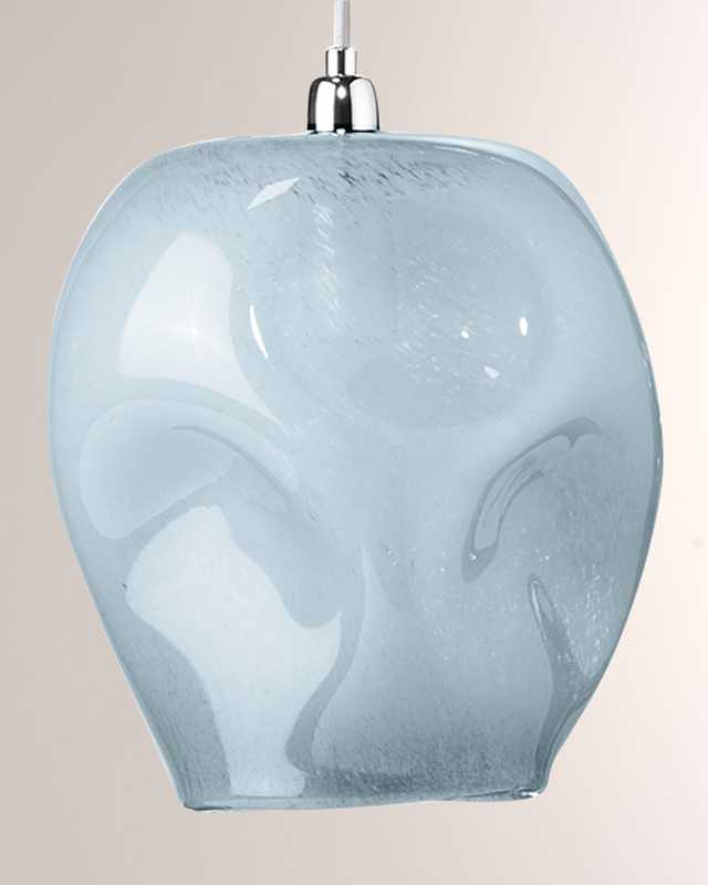 Large Dimple Blue Glass Pendant