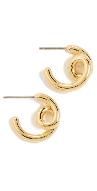 Madewell Looped Tube Small Hoop Earrings Pale Gold