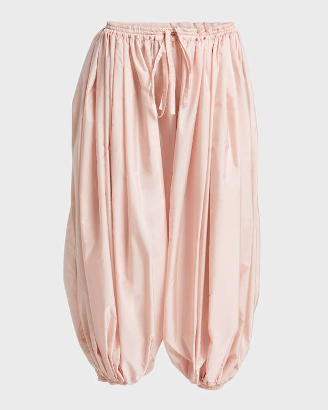 Balloon-Leg Pleated Trousers