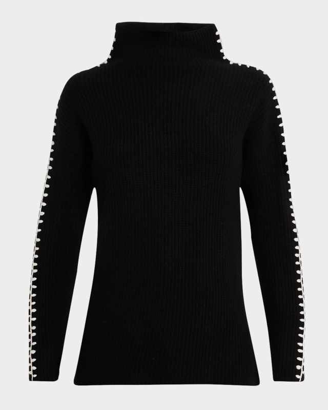 The Alia Contrast-Trim Cashmere Turtleneck Sweat