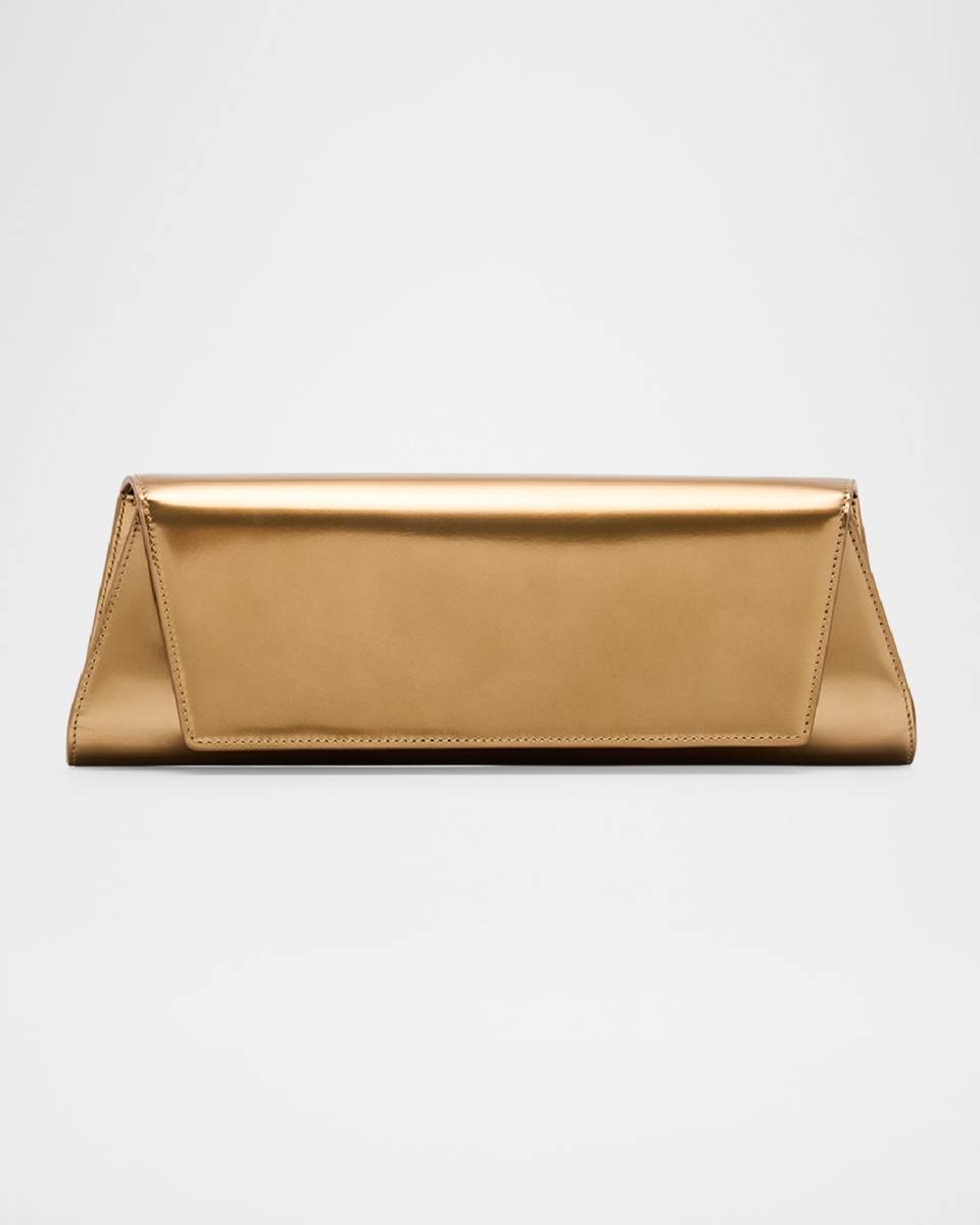 Anouk Small Metallic Leather Clutch Bag