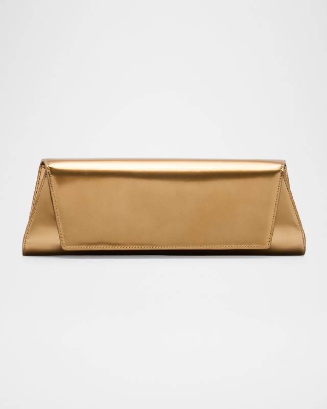 Anouk Small Metallic Leather Clutch Bag