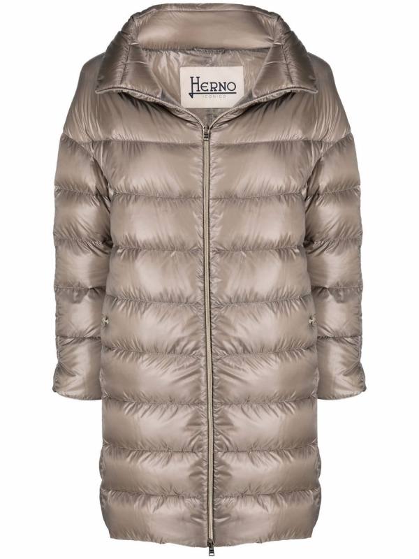 down-feather mid-length coat