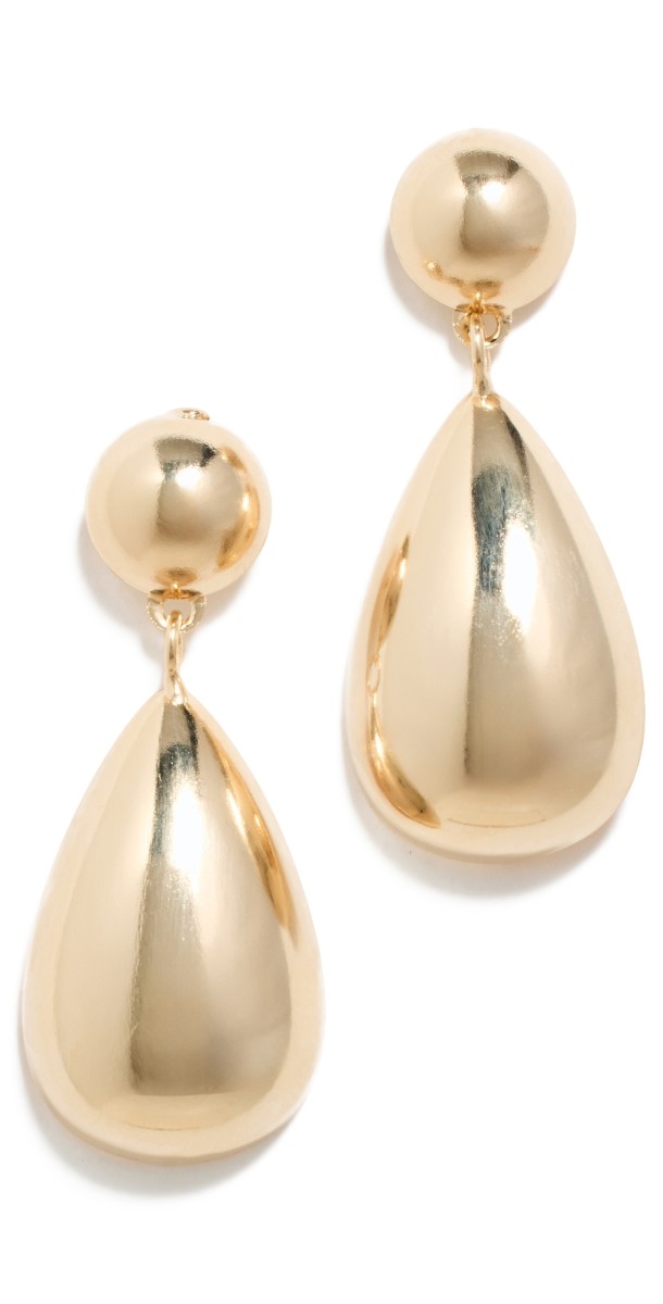 By Adina Eden Solid Ball X Teardrop Drop Stud Earrings Gold