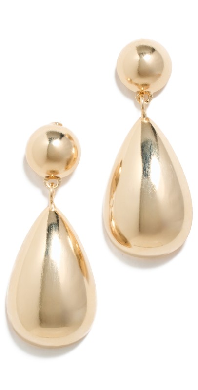 By Adina Eden Solid Ball X Teardrop Drop Stud Earrings Gold