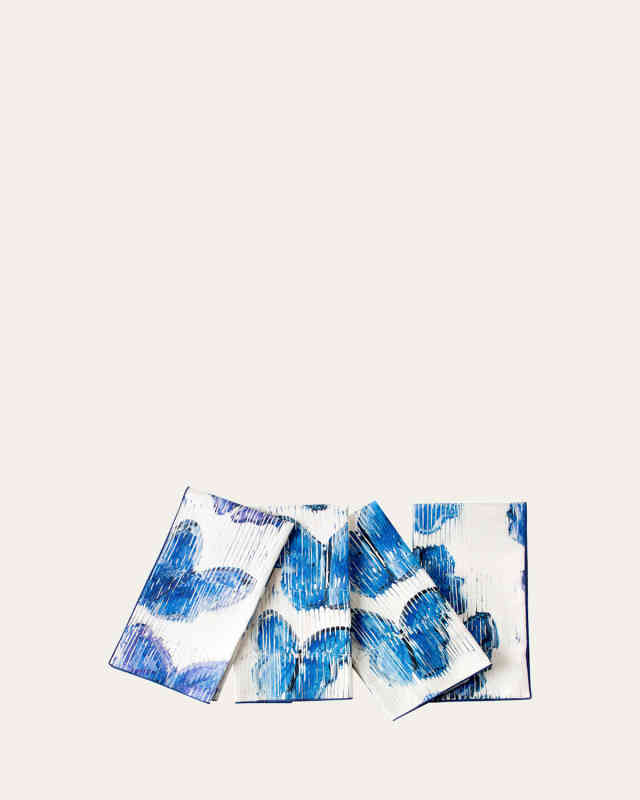 Blue Butterflies Cotton Dinner Napkin - 20"
