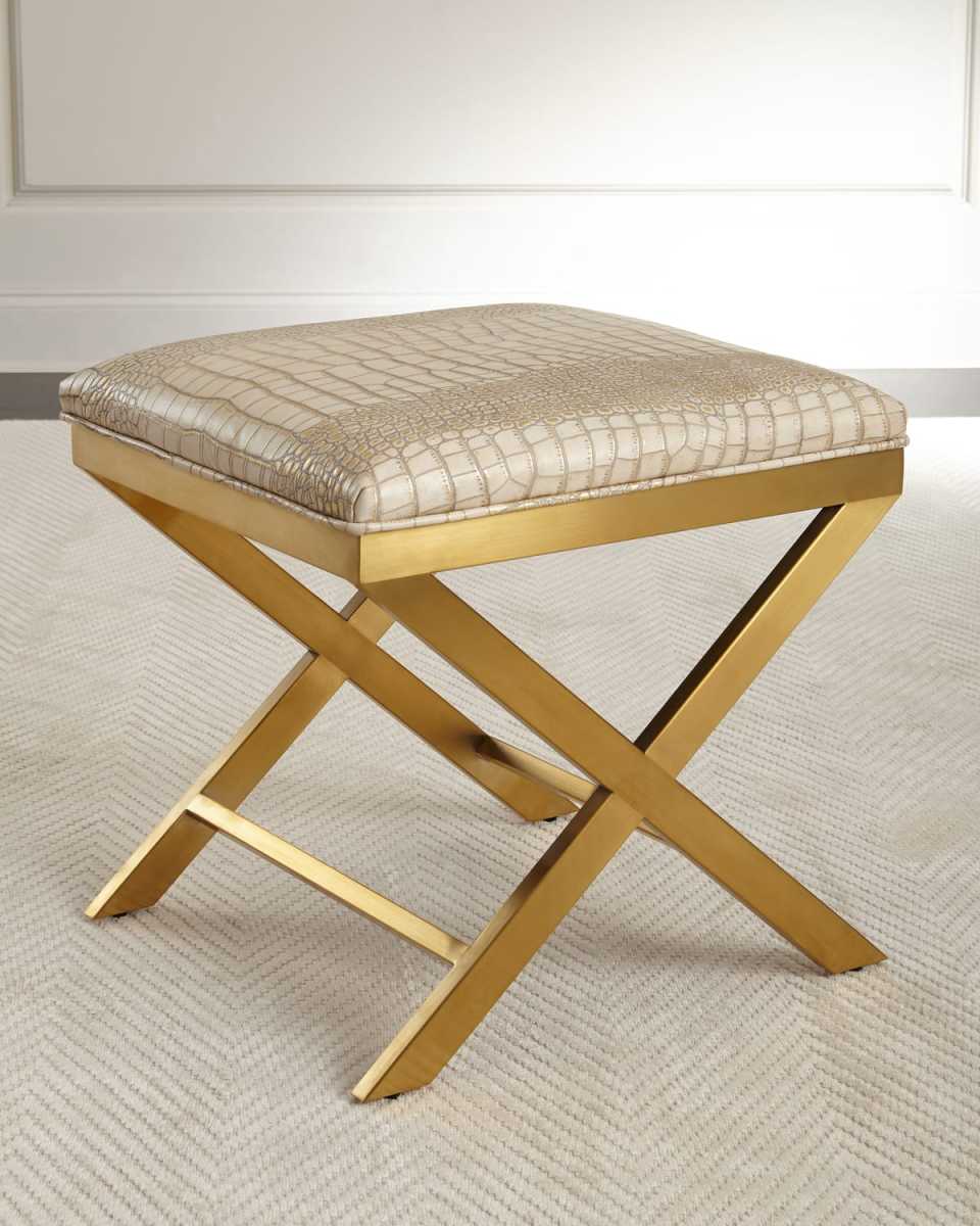 Nadia Crocodile-Embossed X Bench