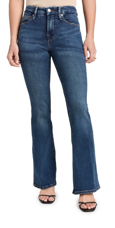 Good American Good Petite Flare Jeans Blue00