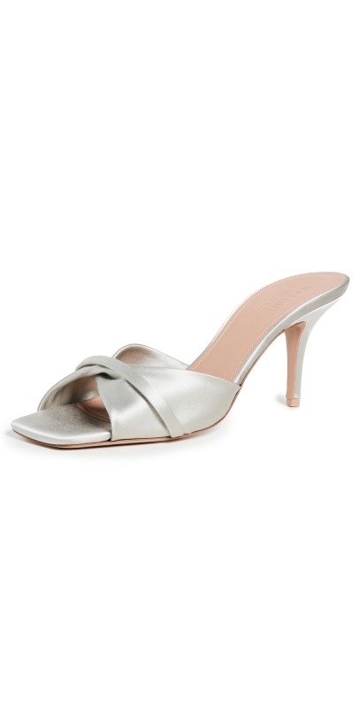 Malone Souliers Perla Twist 70mm Sandals Silver/Silver