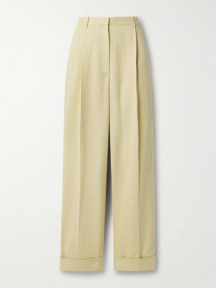 The Row Tor pleated woven wide-leg pants