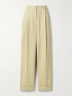 The Row Tor pleated woven wide-leg pants