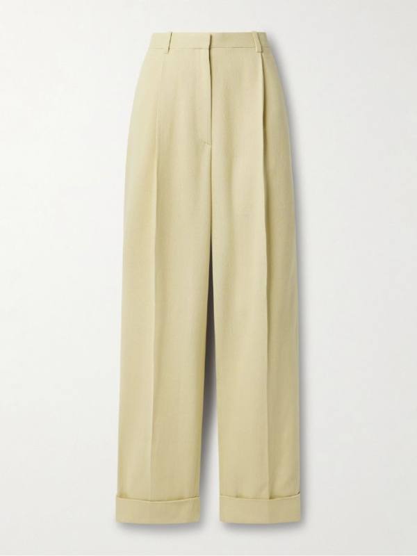 The Row Tor pleated woven wide-leg pants