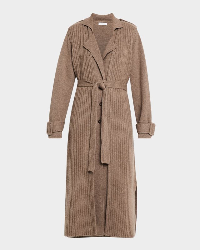 Two-Piece Wool Knit Wrap Coat