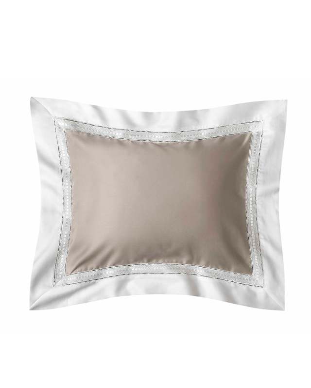 Devere Boudoir Sham, Taupe/White