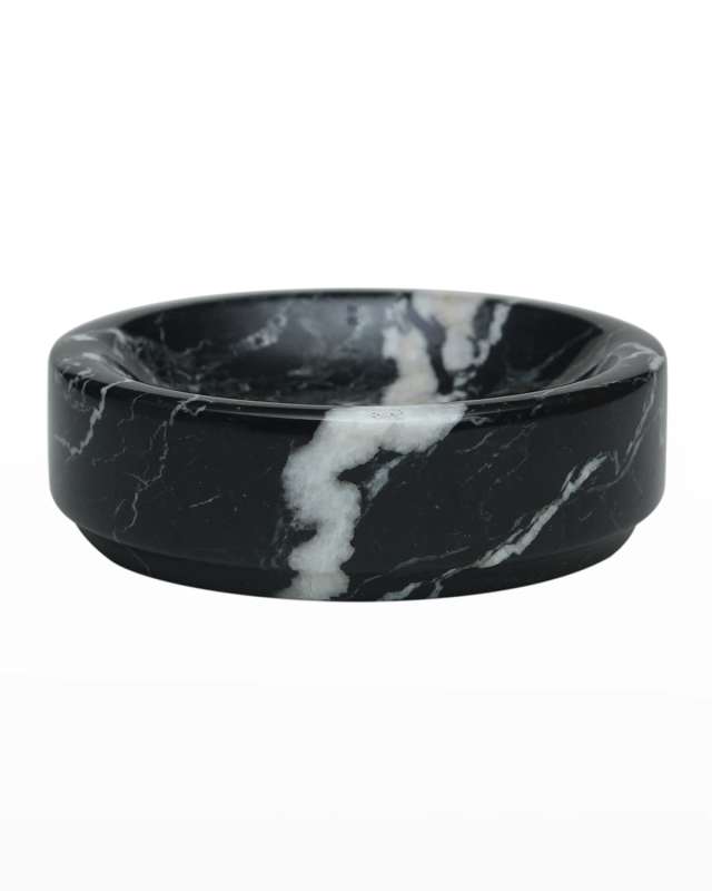Eris Collection Black Zebra Marble Soap Dish