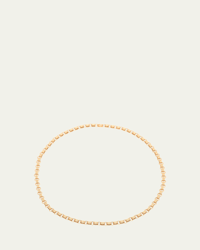 Small Link Triple Chain Necklace in 18K Yellow Gold, 20"L
