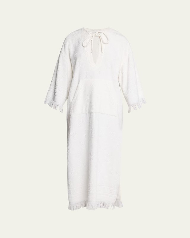 Alight Palm Tree Toweling Midi Dress