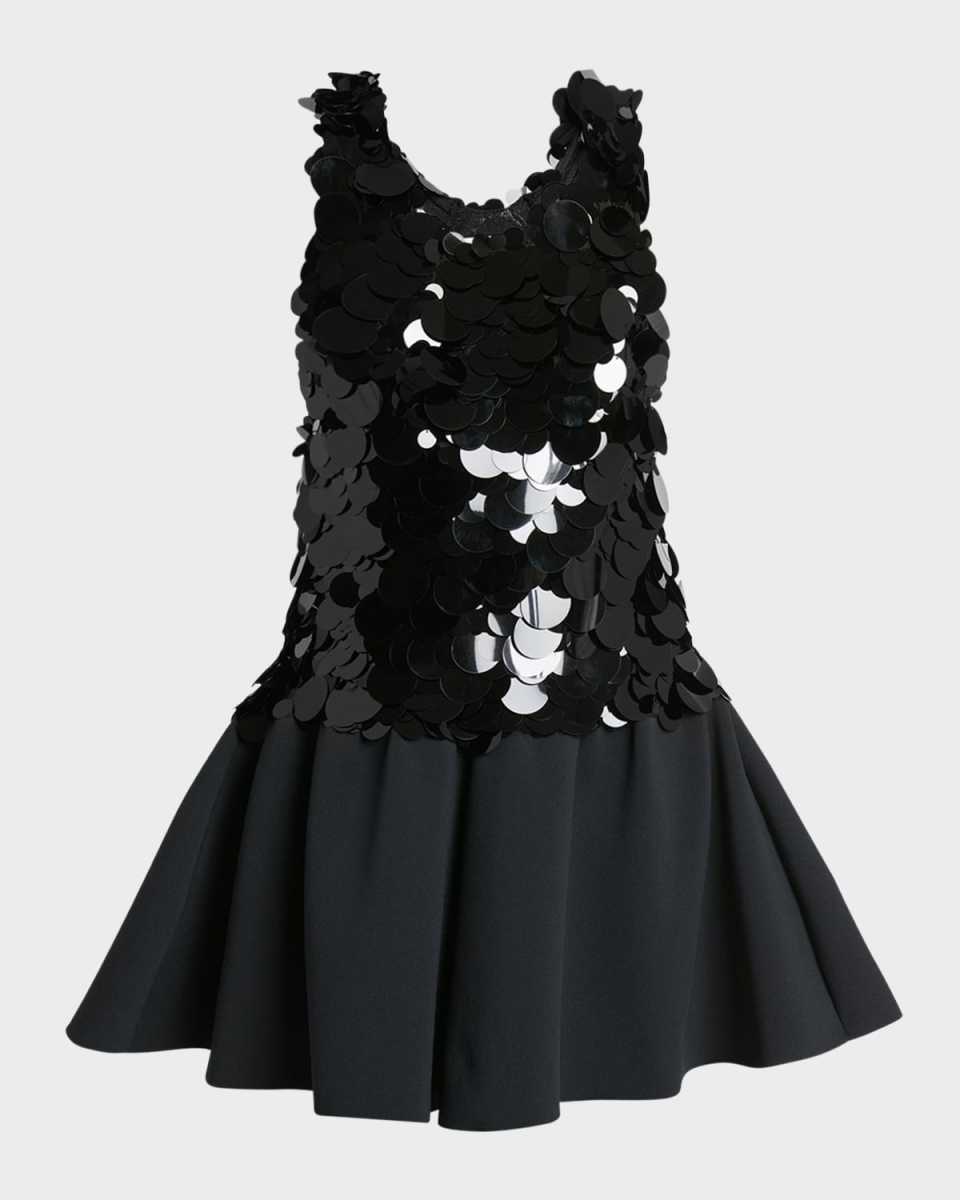 Sequined Sleeveless Racerback Knit Peplum Tulip Top