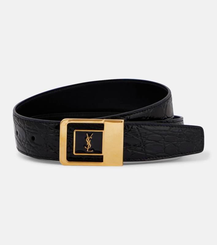 Saint Laurent La 66 croc-effect leather belt