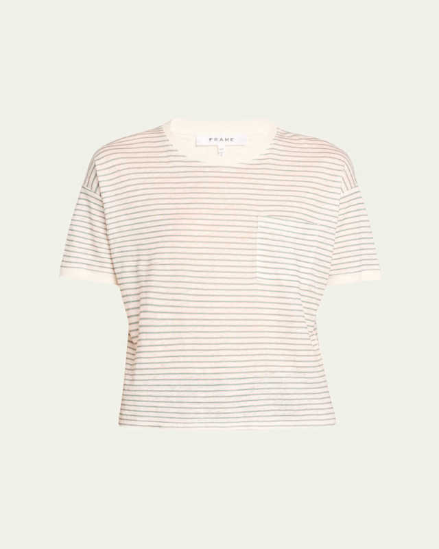 Crewneck Linen Pocket T
