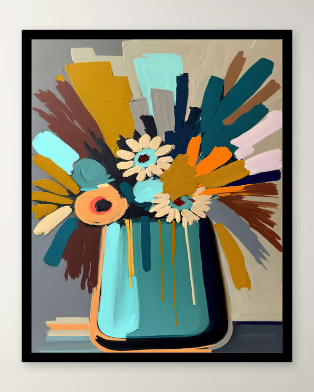 "Retro Blooms 3" Giclee