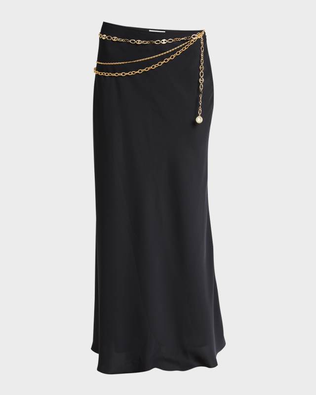 Draped Chain Maxi Skirt