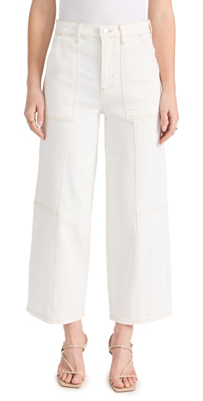 RAILS Getty Crop Utility Pants Vintage Ecru Contrast Stitch