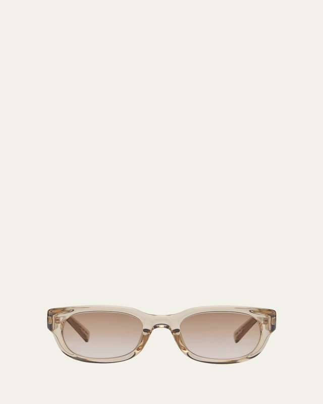 Logo Acetate Rectangle Sunglasses