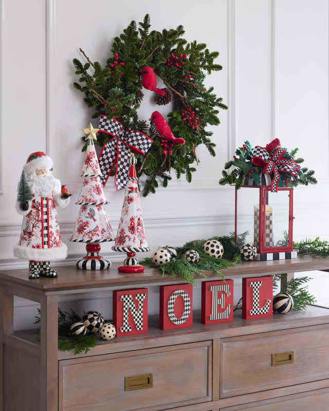 Cardinal Toile Tree Christmas Decoration