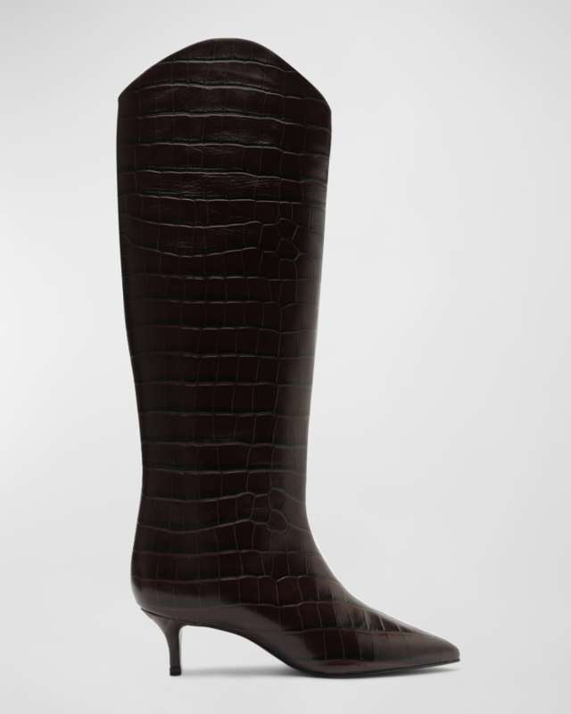 Maryana Croco Kitten Tall Boots