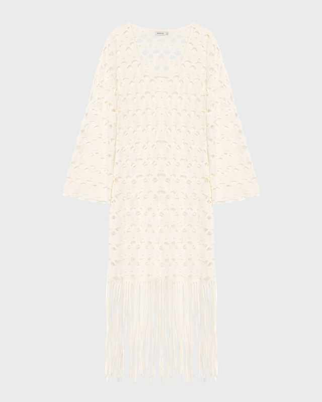 Pierce Long-Sleeve Fringe Maxi Dress