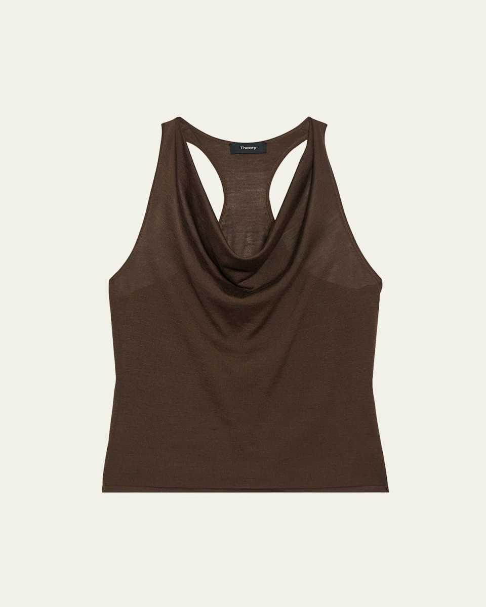 Cowl Racerback Silk Tank Top