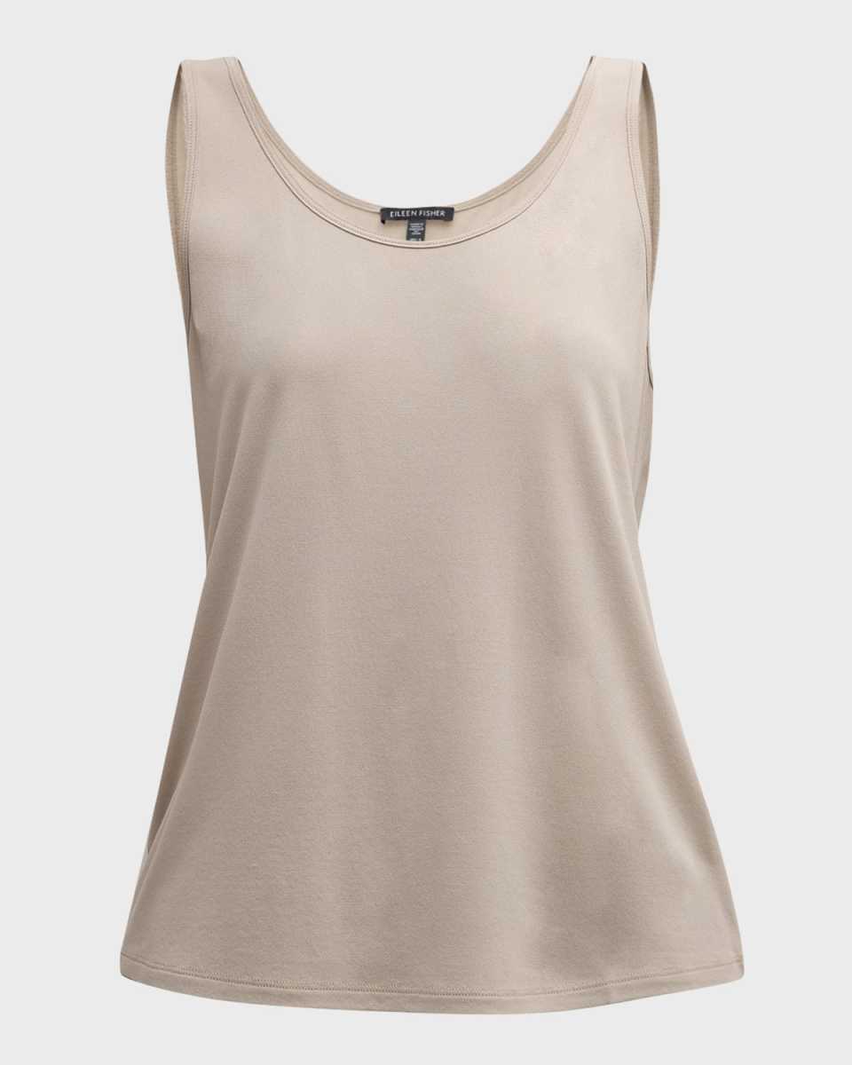 Scoop-Neck Stretch Silk Jersey Tank