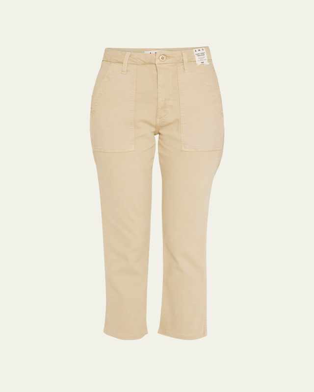 Straight Cropped Army Trousers