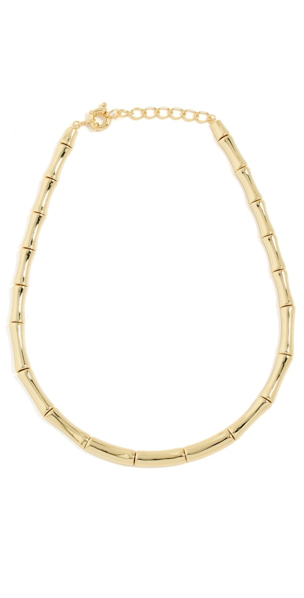 By Adina Eden Chunky Bamboo Necklace Gold